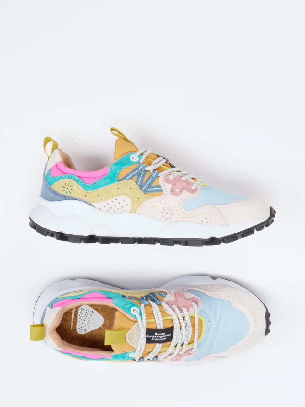 Flower Mountain – Sneaker aus Velour/Textil Multicolor