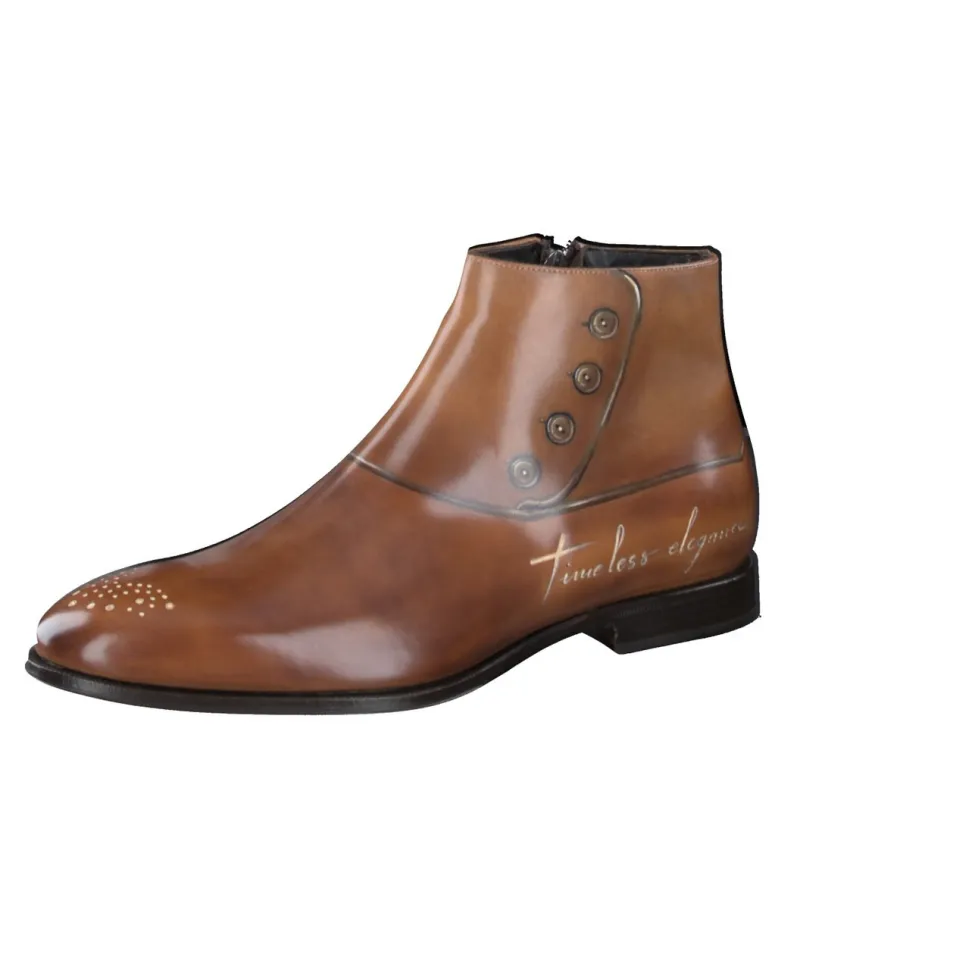 Franceschetti – Stiefeletten aus Kalbleder Mittelbraun