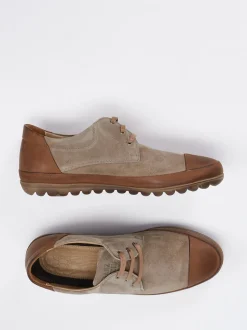 Franz Gustav – Schnürschuh aus Veloursleder taupe
