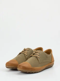 Franz Gustav – Schnürschuh aus Veloursleder Olivgrün