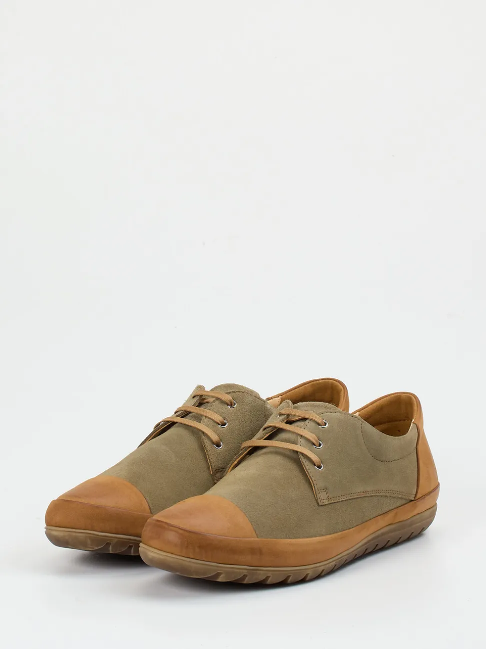 Franz Gustav – Schnürschuh aus Veloursleder Olivgrün