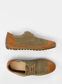 Franz Gustav – Schnürschuh aus Veloursleder Olivgrün