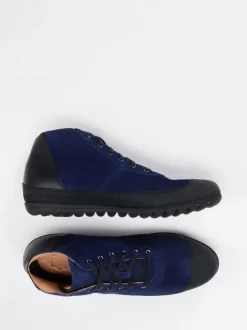 Franz Gustav – Schnürschuh aus Veloursleder Tiefblau