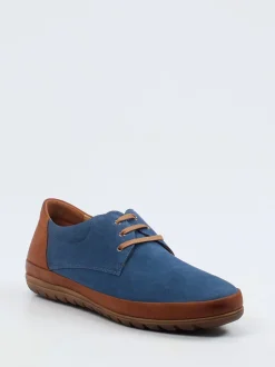 Franz Gustav – Schnürschuh aus Veloursleder Jeansblau