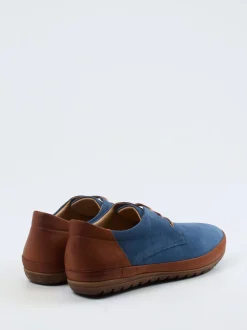 Franz Gustav – Schnürschuh aus Veloursleder Jeansblau