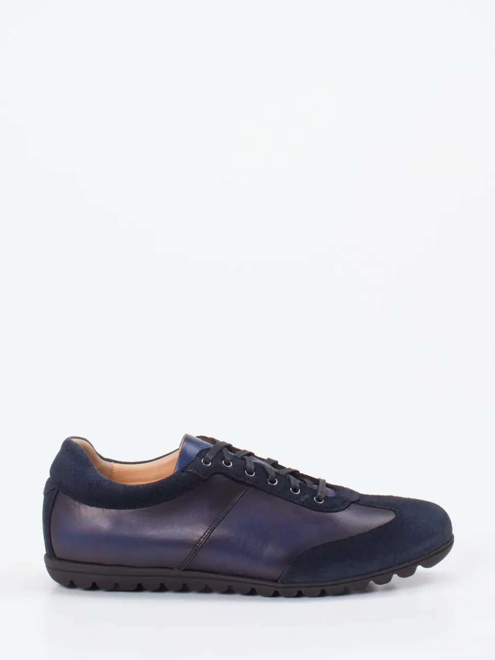 Franz Gustav – Sneaker aus Velour- und Glattleder Dunkelblau