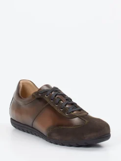 Franz Gustav – Sneaker aus Velour- und Glattleder braun