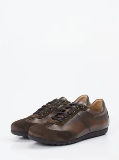 Franz Gustav – Sneaker aus Velour- und Glattleder braun
