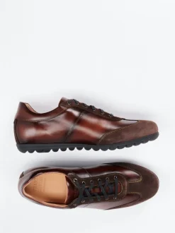Franz Gustav – Sneaker aus Velour- und Glattleder braun