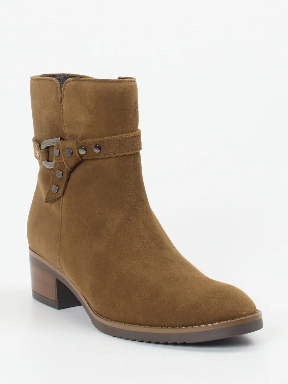 Gabor – Ankle Boots aus Veloursleder cognacbraun