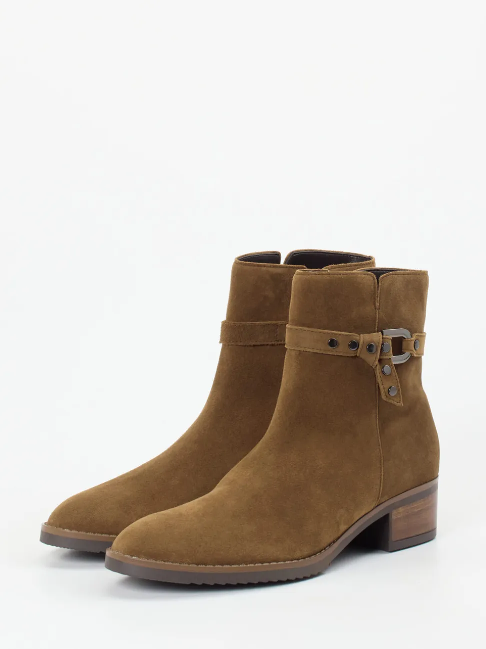 Gabor – Ankle Boots aus Veloursleder cognacbraun