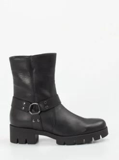 Gabor – Biker-Stiefelette aus Kalbleder Schwarz