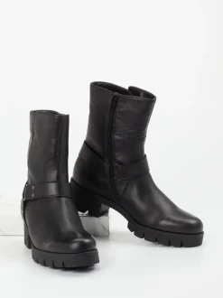Gabor – Biker-Stiefelette aus Kalbleder Schwarz