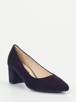 Gabor – Blockabsatz-Pumps aus Veloursleder Dunkelviolett