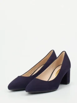 Gabor – Blockabsatz-Pumps aus Veloursleder Dunkelviolett