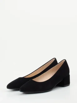 Gabor – Blockabsatz-Pumps aus Veloursleder schwarz