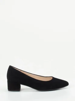 Gabor – Blockabsatz-Pumps aus Veloursleder schwarz