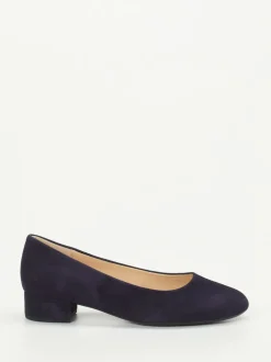 Gabor – Blockabsatz-Pumps aus Veloursleder Dunkelblau