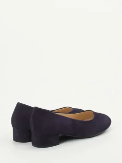 Gabor – Blockabsatz-Pumps aus Veloursleder Dunkelblau