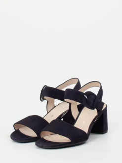 Gabor – Blockabsatz-Sandalen aus Veloursleder Blau