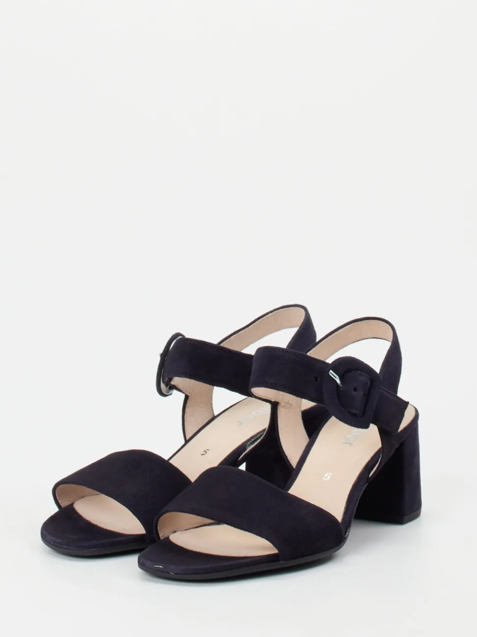 Gabor – Blockabsatz-Sandalen aus Veloursleder Blau
