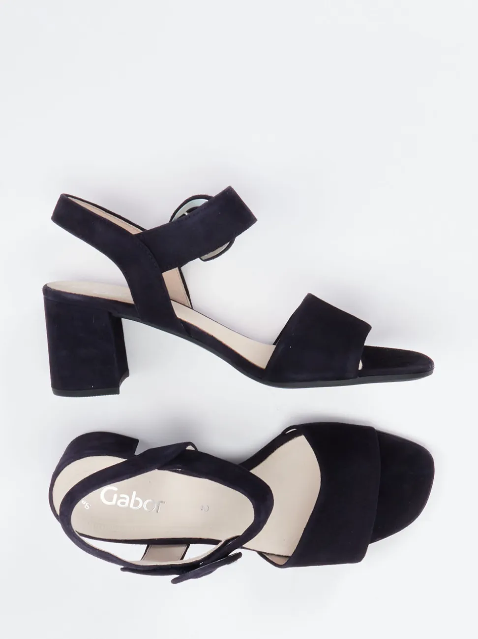 Gabor – Blockabsatz-Sandalen aus Veloursleder Blau