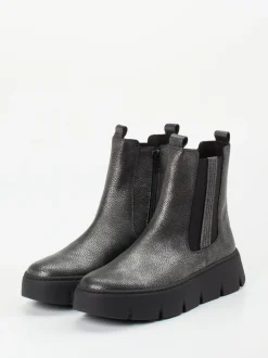 Gabor – Chelsea Boots aus Leder in Metallic-Optik