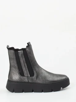 Gabor – Chelsea Boots aus Leder in Metallic-Optik