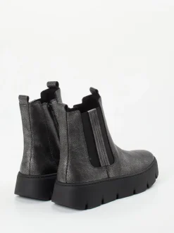 Gabor – Chelsea Boots aus Leder in Metallic-Optik
