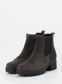 Gabor – Chelsea Boots aus Veloursleder Anthrazit