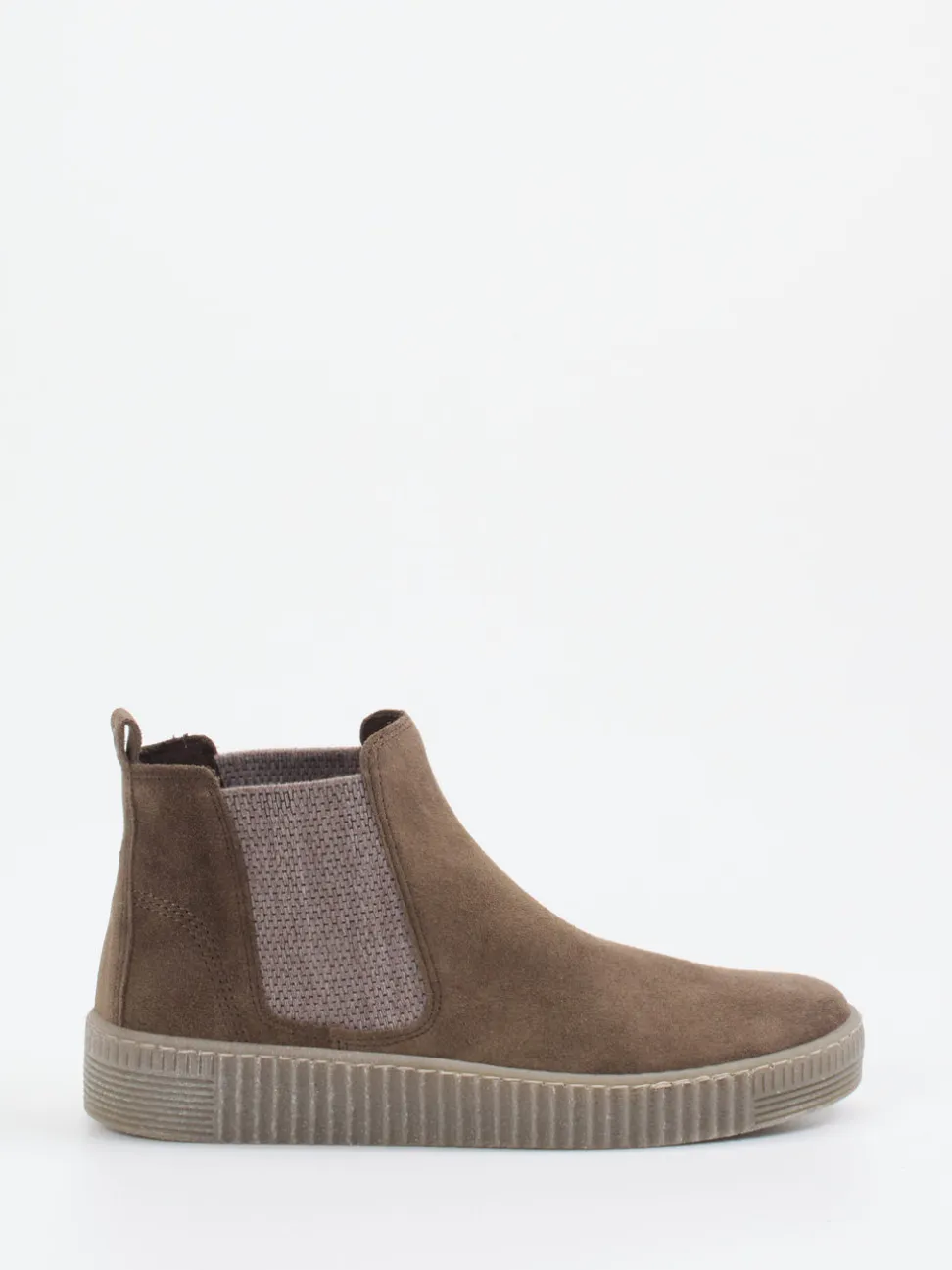 Gabor – Chelsea Boots aus Veloursleder taupebraun
