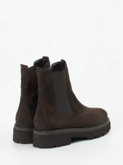 Gabor – Chelsea Boots aus Veloursleder Dunkelbraun