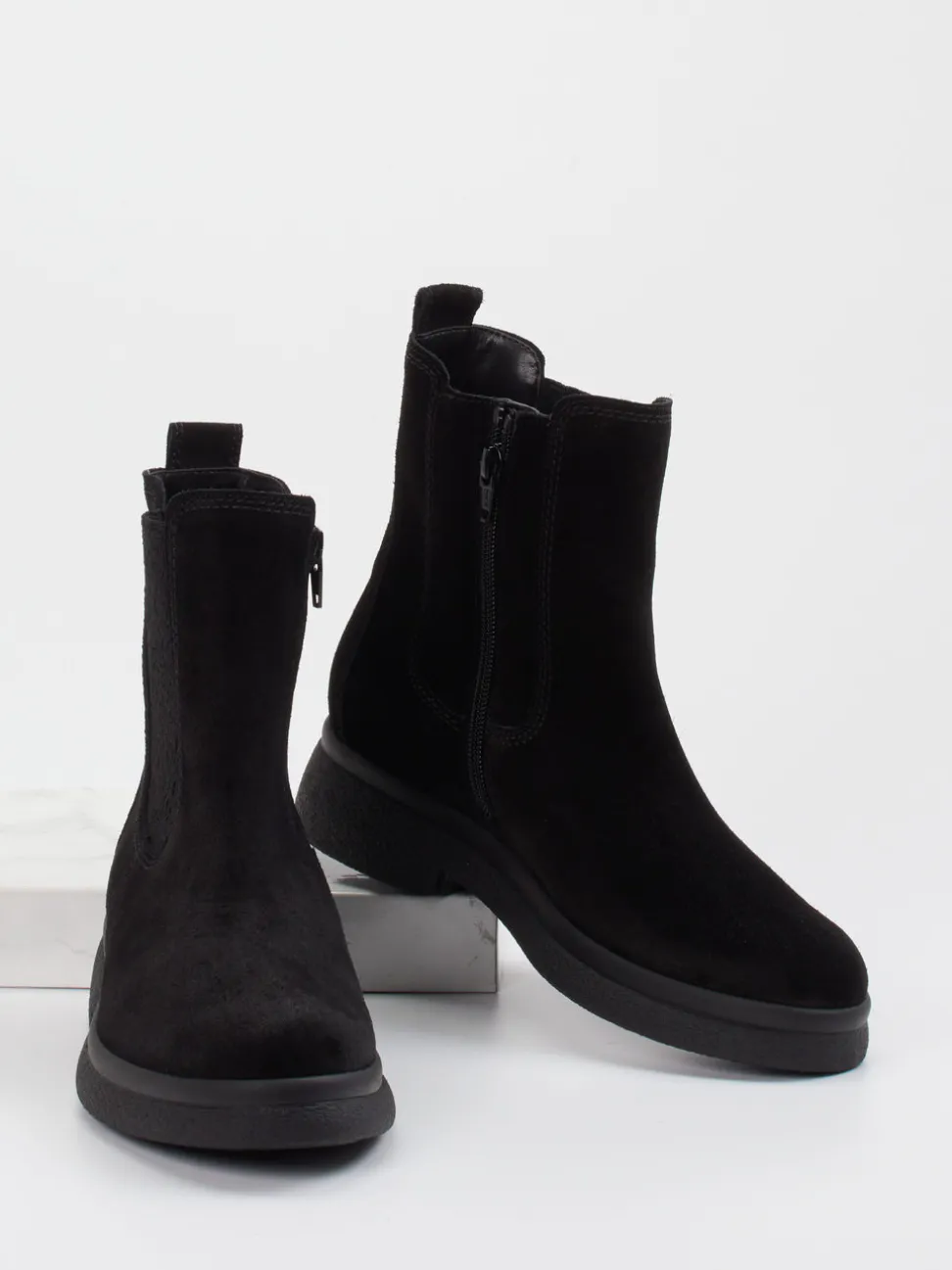 Gabor – Chelsea Boots aus Veloursleder schwarz