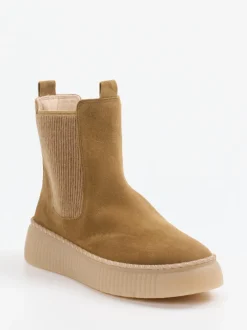 Gabor – Chelsea Boots aus Veloursleder camelbraun