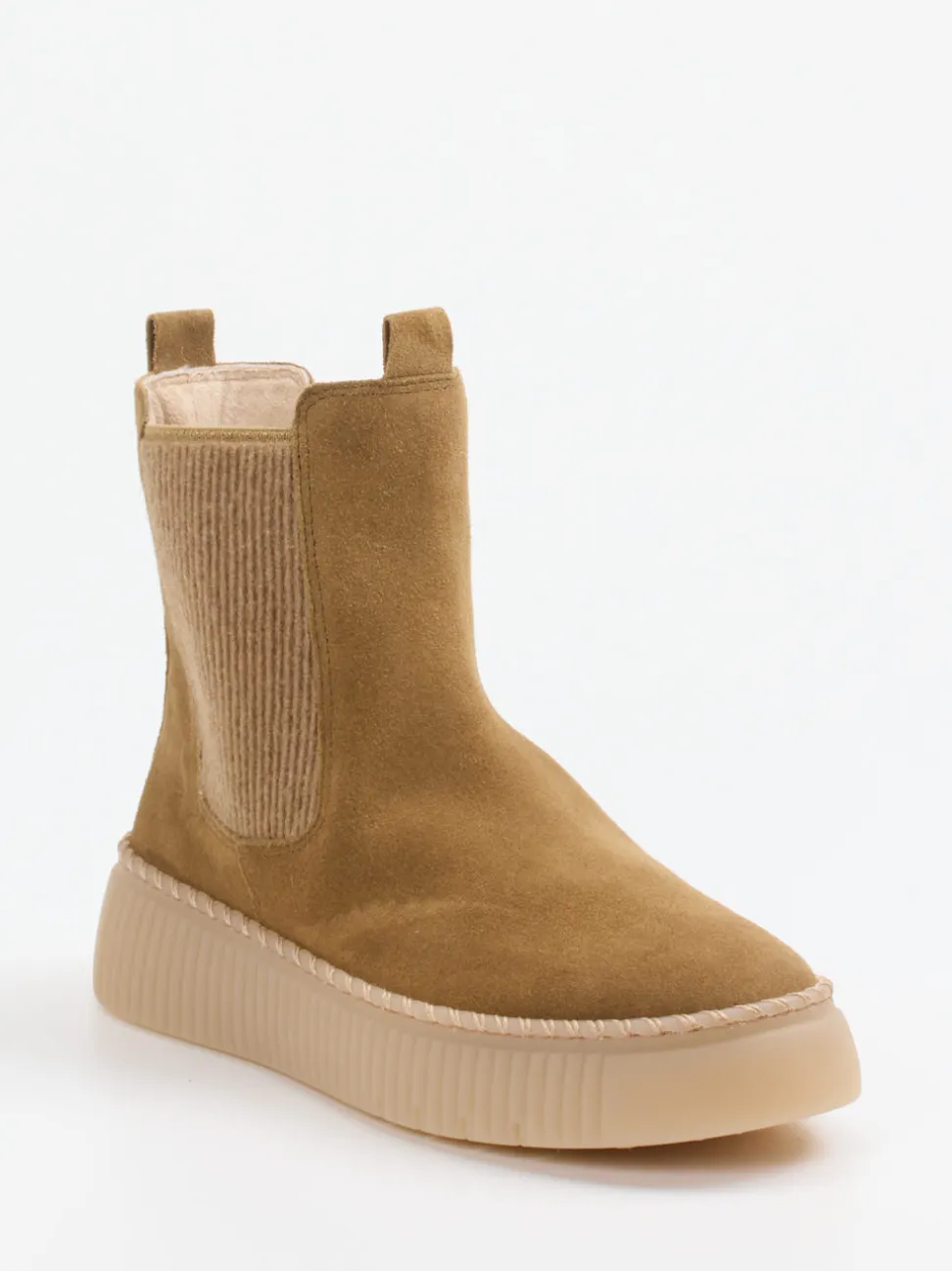 Gabor – Chelsea Boots aus Veloursleder camelbraun