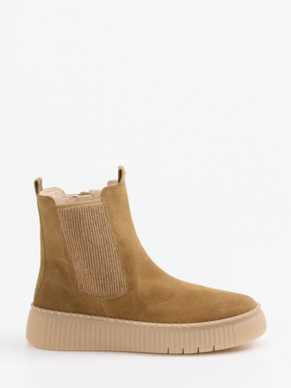 Gabor – Chelsea Boots aus Veloursleder camelbraun