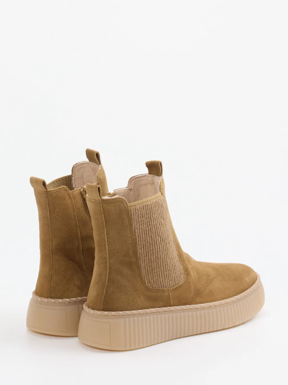 Gabor – Chelsea Boots aus Veloursleder camelbraun