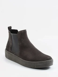 Gabor – Chelsea Boots aus Veloursleder anthrazit