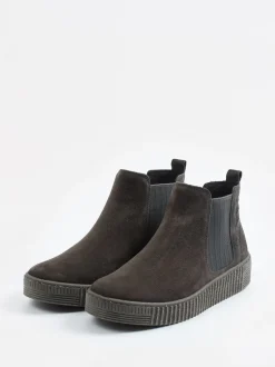 Gabor – Chelsea Boots aus Veloursleder anthrazit