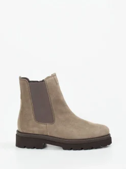 Gabor – Chelsea-Stiefelette aus Veloursleder taupe