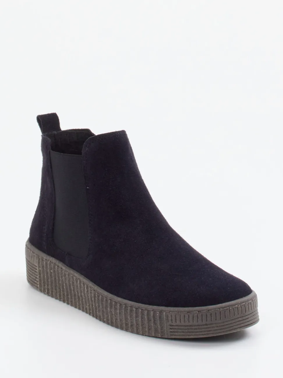 Gabor – Chelsea-Stiefelette aus Veloursleder navyblau