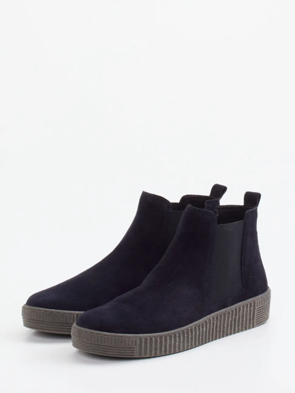 Gabor – Chelsea-Stiefelette aus Veloursleder navyblau