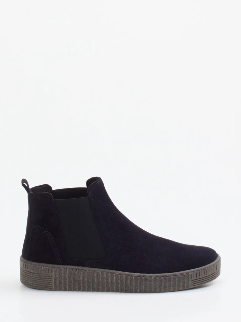Gabor – Chelsea-Stiefelette aus Veloursleder navyblau