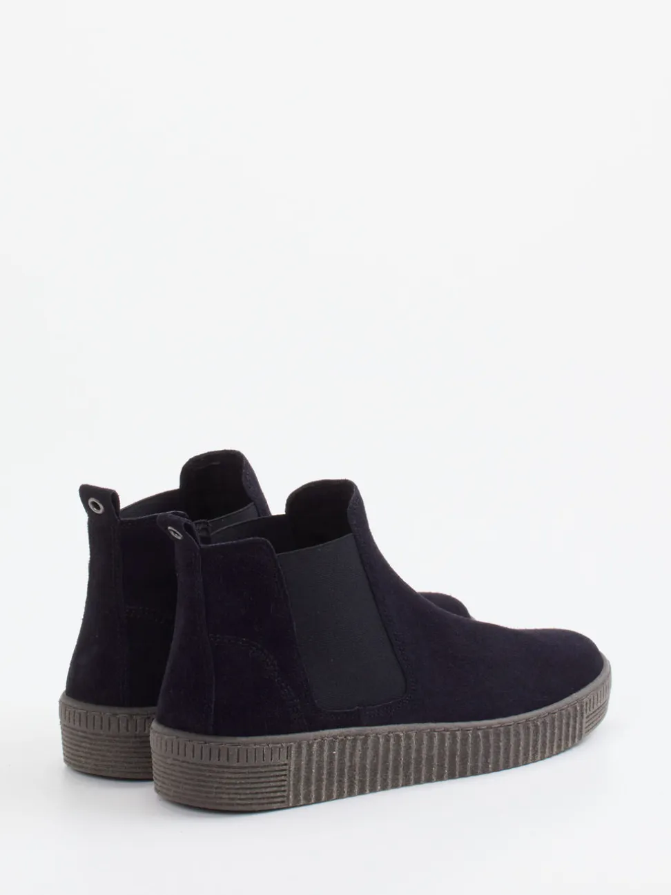 Gabor – Chelsea-Stiefelette aus Veloursleder navyblau