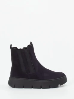 Gabor – Chelsea-Stiefeletten aus Veloursleder Dunkelviolett