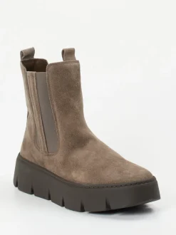 Gabor – Chelsea-Stiefelette aus Veloursleder taupe
