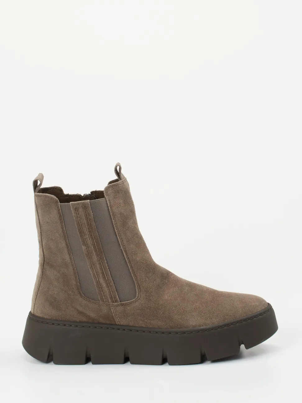 Gabor – Chelsea-Stiefelette aus Veloursleder taupe