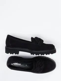 Gabor – Chunky Loafer aus Veloursleder Schwarz