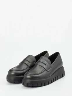 Gabor – Chunky Loafer aus genarbtem Leder grau