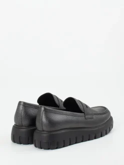 Gabor – Chunky Loafer aus genarbtem Leder grau